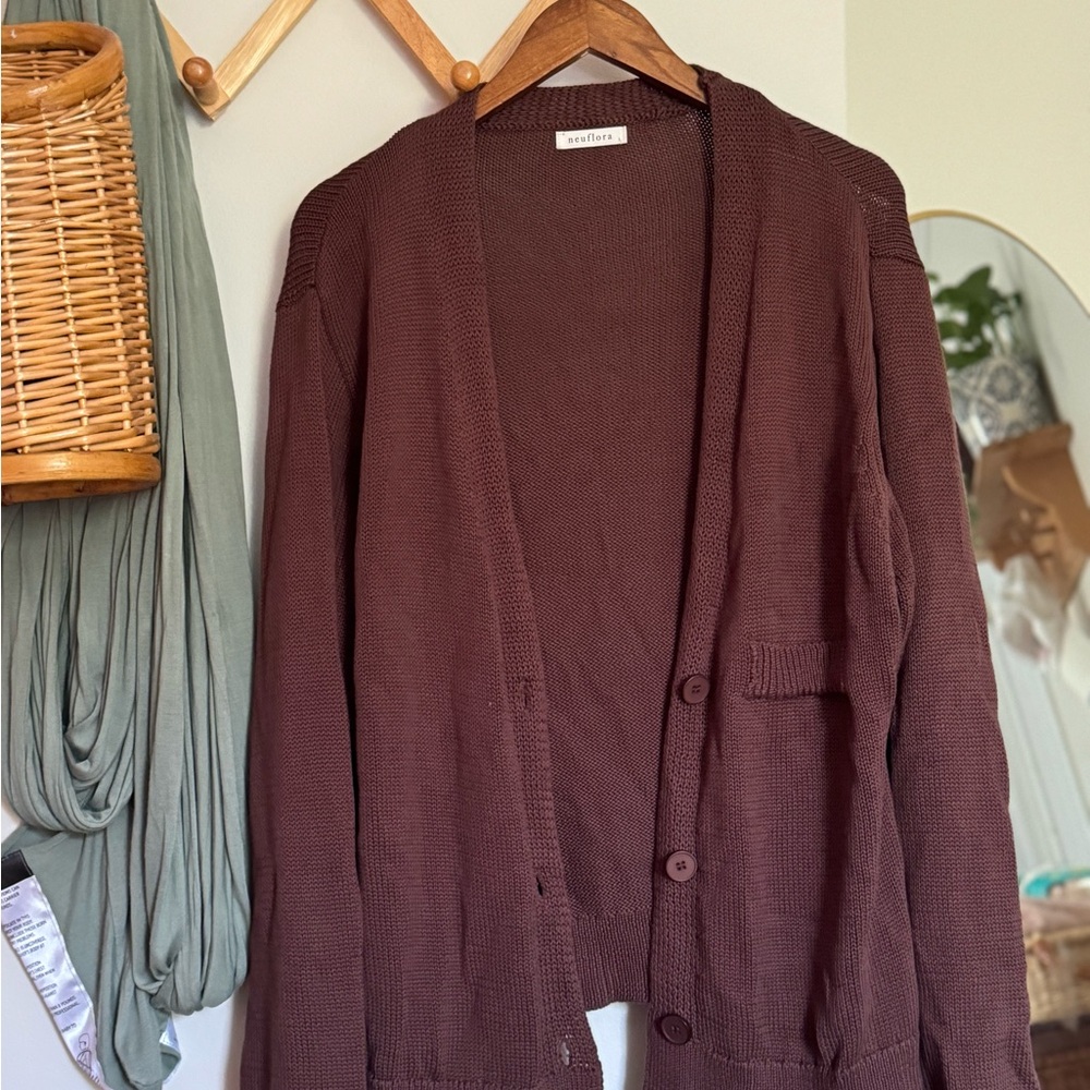 Brown Knit Cardigan